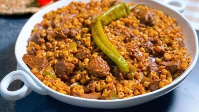 طريقة عمل المبكبكة باللحمة  