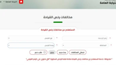 الاستعلام عن المخالفات المرورية